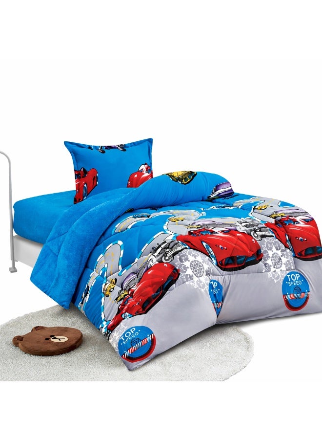 مينجلي مفرش سرير أطفال 3 قطع وجهين فرو ومخمل – ناعم ودافئ – مقاس 170×220 سم - Image 3