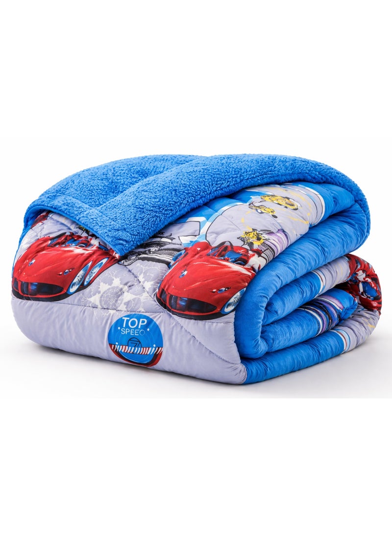 مينجلي مفرش سرير أطفال 3 قطع وجهين فرو ومخمل – ناعم ودافئ – مقاس 170×220 سم - Image 2