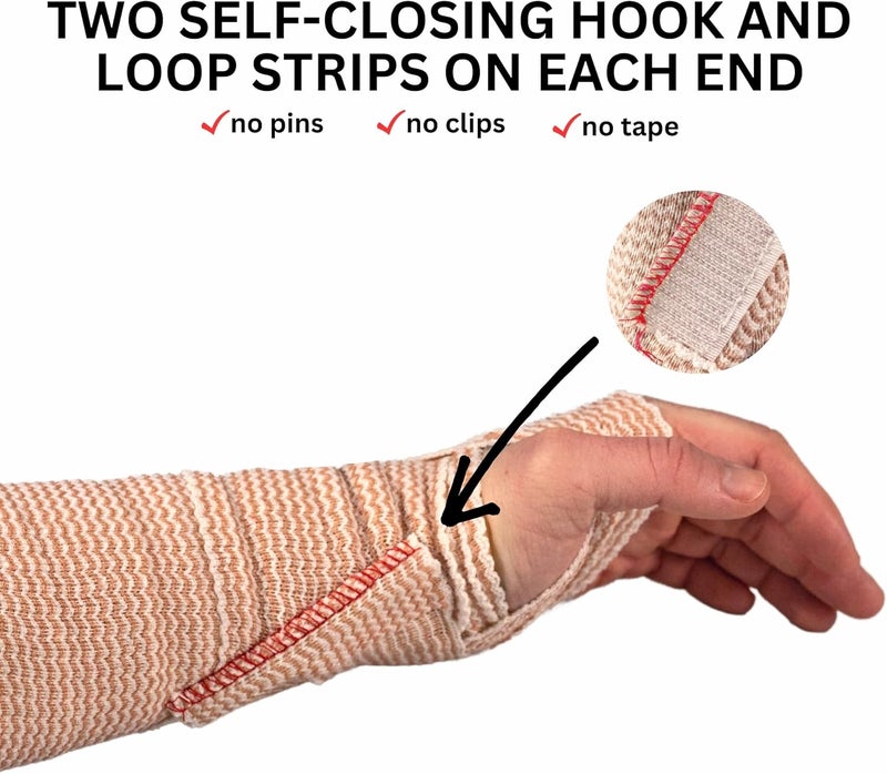Vakly Elastic Bandage Wrap with SelfClosure Pack of 10 3 Inch Comfort Athletic Compression Roll 5 Yards Stretched for Customized First Aid Compression on Knee Ankle and Wrist - Image 4