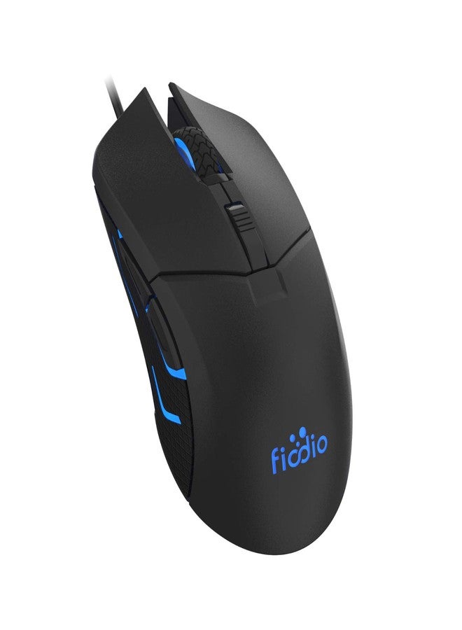 FIODIO Wired Gaming Mouse, 5500 DPI, Breathing Light, Ergonomic Game USB Computer Mice RGB Gamer Desktop Laptop PC Gaming Mouse, 7 Colors RGB Lighting, 6 Buttons for Windows 7/8 / 10, Black - Image 1