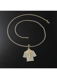 Generic Jersey Necklace For Men Hip Hop Ronaldo No. 7 Jersey Necklace Number 7 Soccer Jersey Pendant Necklace Mens  - Image 4