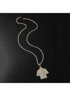 Generic Jersey Necklace For Men Hip Hop Ronaldo No. 7 Jersey Necklace Number 7 Soccer Jersey Pendant Necklace Mens  - Image 5