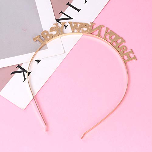 MOLOCH Christmas Headbands For Women Sparkly Crystal Reindeer Happy Holiday Party Headband Headpiece(E-gold) - Image 4