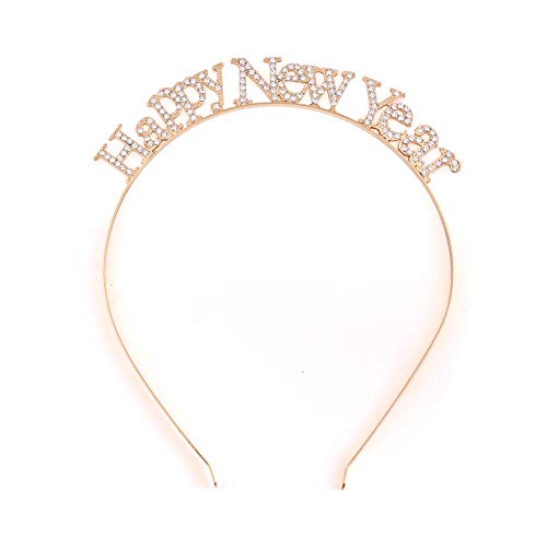 MOLOCH Christmas Headbands For Women Sparkly Crystal Reindeer Happy Holiday Party Headband Headpiece(E-gold) - Image 1