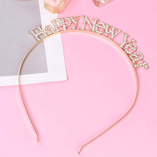 MOLOCH Christmas Headbands For Women Sparkly Crystal Reindeer Happy Holiday Party Headband Headpiece(E-gold) - Image 5