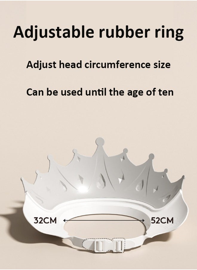 Aissiora Baby Shower Caps Shield, Adjustable Silicone Shower Caps for Kids Waterproof Shampoo Hat for Children Toddler Visor Hat for Eye and Ear Protection Cute Crown Shape Makes Bath More Fun  - Image 3