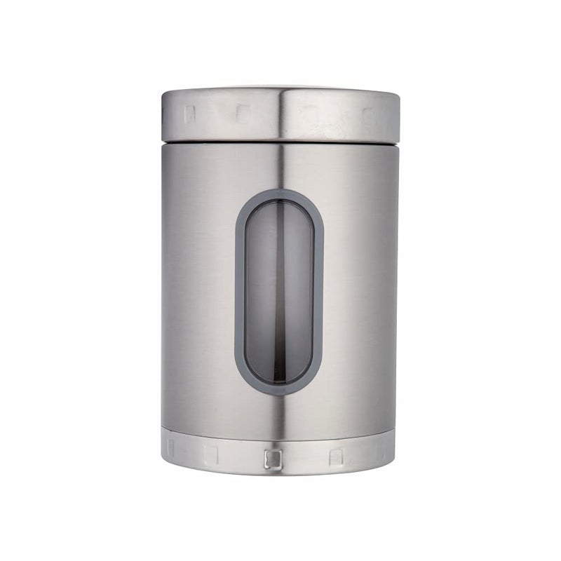 DUBBLIN Stainless Steel Storage jar container Fresher screw lid transparent visible window food safe steel Storage container 2000 ml, 1 Piece, Silver - Image 1