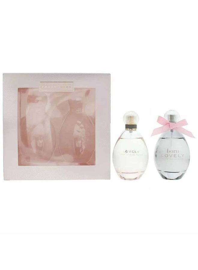 SARAH JESSICA PARKER سارة جيسيكا باركر للنساء مجموعة عطر 2 × 100 مل (لوفلي + بورن لوفلي) - Image 1