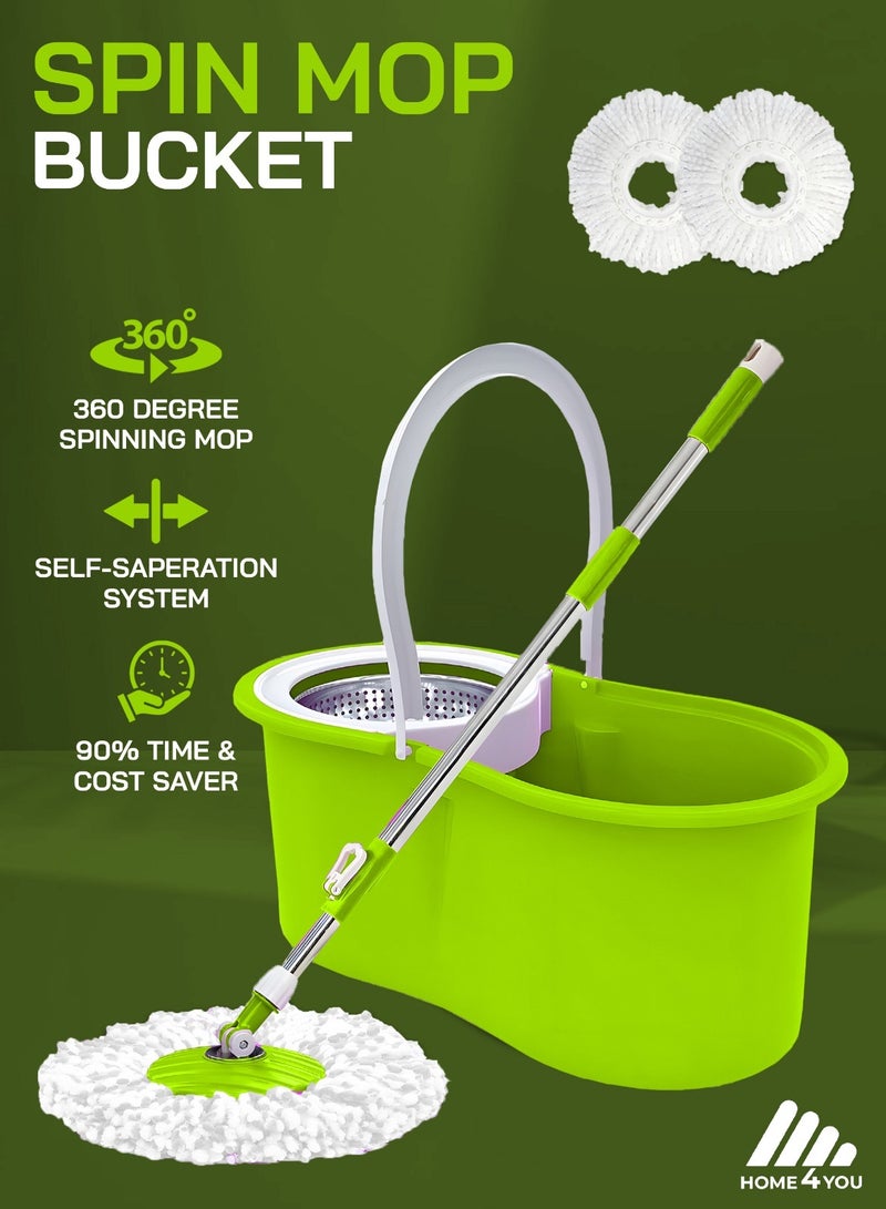 الصفحة الرئيسية 4 أنت ممسحة دوارة لتنظيف الأرضيات، ممسحة من الفولاذ المقاوم للصدأ ودلو بمقبض تلسكوبي، ممسحة أرضية بدون استخدام اليدين مع سعة كبيرة 6 لتر وعبوات قابلة لإعادة الاستخدام للمنزل والمكتب، باللون الأخضر - Image 1
