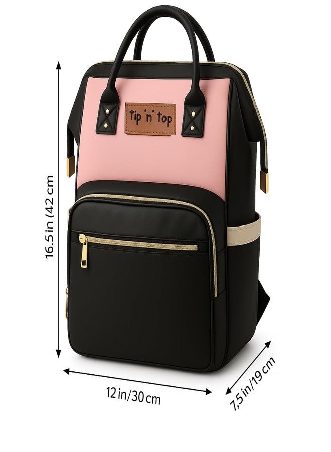 Tip 'n' Top Diaper Bag Backpack for Moms & Dads | Multi-Function Waterproof Baby Bag | Large Capacity with Insulated Pockets | Stylish Maternity Backpack for Travel & Daily Use (Pink & Black - Image 5