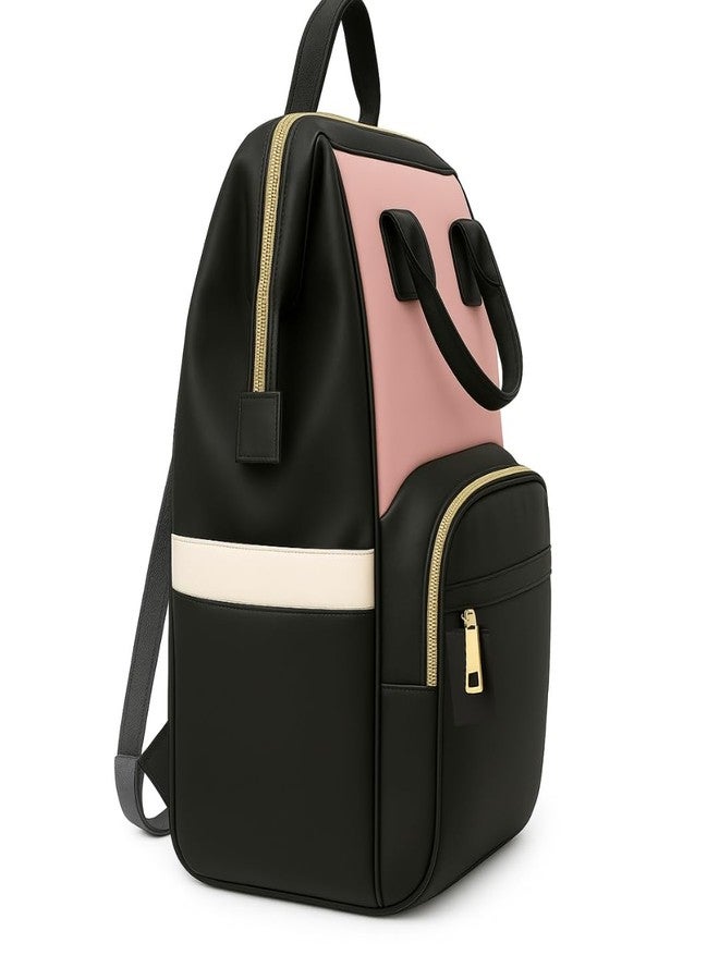 Tip 'n' Top Diaper Bag Backpack for Moms & Dads | Multi-Function Waterproof Baby Bag | Large Capacity with Insulated Pockets | Stylish Maternity Backpack for Travel & Daily Use (Pink & Black - Image 4