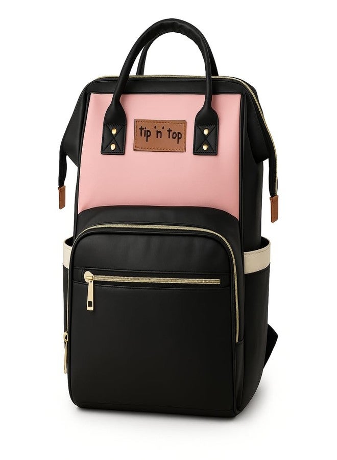 Tip 'n' Top Diaper Bag Backpack for Moms & Dads | Multi-Function Waterproof Baby Bag | Large Capacity with Insulated Pockets | Stylish Maternity Backpack for Travel & Daily Use (Pink & Black - Image 1