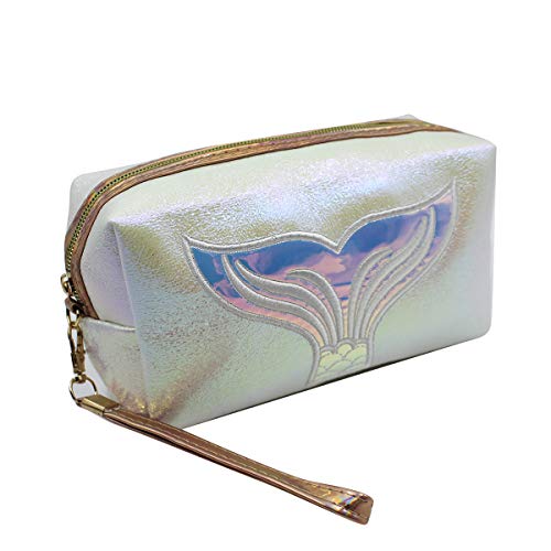 MOSSTYUS Holographic Cosmetic Bag Travel Toiletry Organizer Mermaid Storage Purse Makeup Carrying Case - Image 2