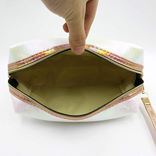 MOSSTYUS Holographic Cosmetic Bag Travel Toiletry Organizer Mermaid Storage Purse Makeup Carrying Case - Image 5