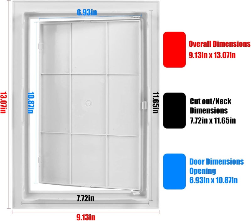 CABAX - 8 x 12 inch plastic access panel for drywall, reinforced plumbing wall access doors with removable hinges, white color - Image 3