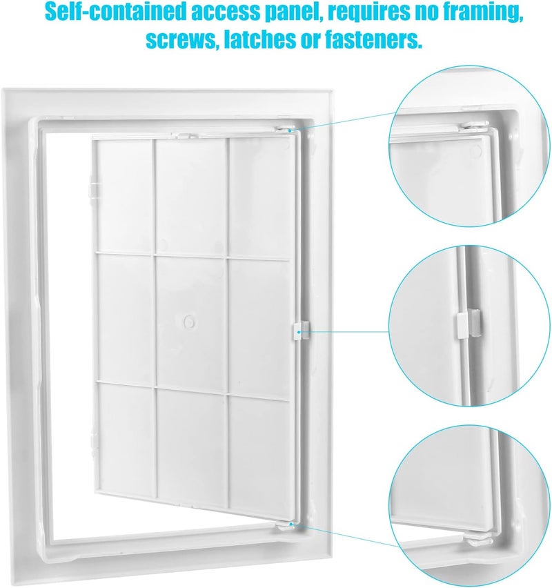 CABAX - 8 x 12 inch plastic access panel for drywall, reinforced plumbing wall access doors with removable hinges, white color - Image 5