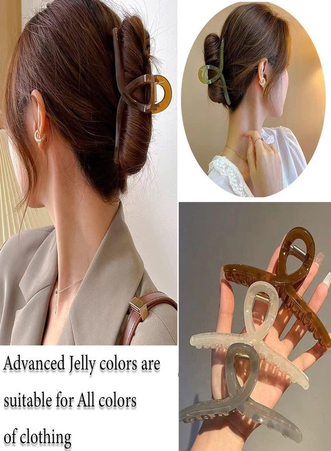 DIGALI ENTERPRISE Ultimate Large Jelly Hair Clips for Women | Strong Hold Butterfly Claw Clips | Non-Slip Hair Accessories for Thick Hair | Ideal for Daily Use (Pack of-6)(MULTI COLOR) - Image 4