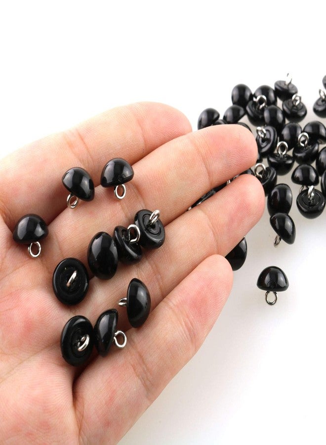 تيج أزرار لؤلؤية من تيغ، 50 قطعة، 10 مم، خرز أسود، نصف كرة، غطاء قبة، أزرار سلكية حلقية، مناسبة للأعمال اليدوية، والملابس، وفساتين الزفاف، وسجل القصاصات، ومشاريع الأعمال اليدوية. - Image 5