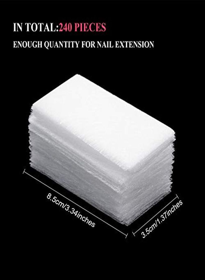 Blulu 240 Pieces Nail Extension Silk Fiberglass Nail Wrap Non Woven Fiber Gel Nail Care Tool For Women Diy Nail Art Extension Accessories - Image 2