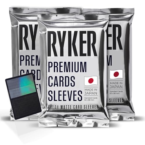 Ryker Sleeves Standard Size Matte Trading Card Sleeves Compatible with Magic The Gathering MTG Pokemon Trading Cards Board Games and Card Game Clear Protectors 300 Count Clear - Image 1