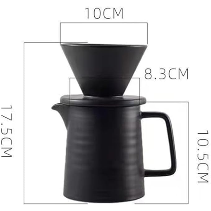 Unity Coffee Filter Porcelain Coffee Filter Hand Filter Coffee Filter Container With Ceramic Cup Coffee Filter Ceramic Coffee Pot Reusable Suitable For Households And Restaurants Black - Image 3