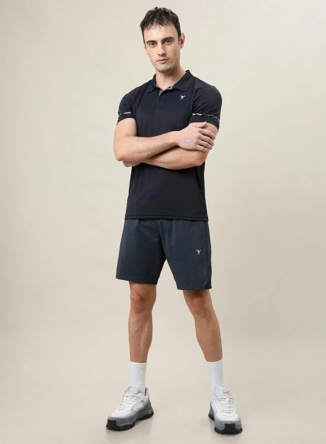 Technosport Technosport Solid Slim Fit Polo Sports T-Shirt