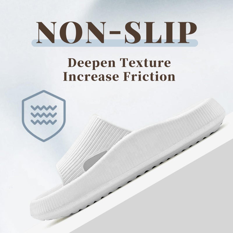 rosyclo Orthopedic Sandals for Women and Men, Arch Support Cloud Recovery Slides Orthotic Pain Relief Pillow Soft Lightweight Cozy Thick Sole Slip On Plantar Fasciitis Slippers, White - Image 5