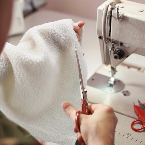 Hahafelt Sherpa Fabric 2 Yard x 63 Inch Faux Lambskin Thermal Lined Ivory Fur Sherpa Fleece Fabric for Crafts Materials Scarf DIY Sewing Dolls Pillow Seat Pads - Image 3