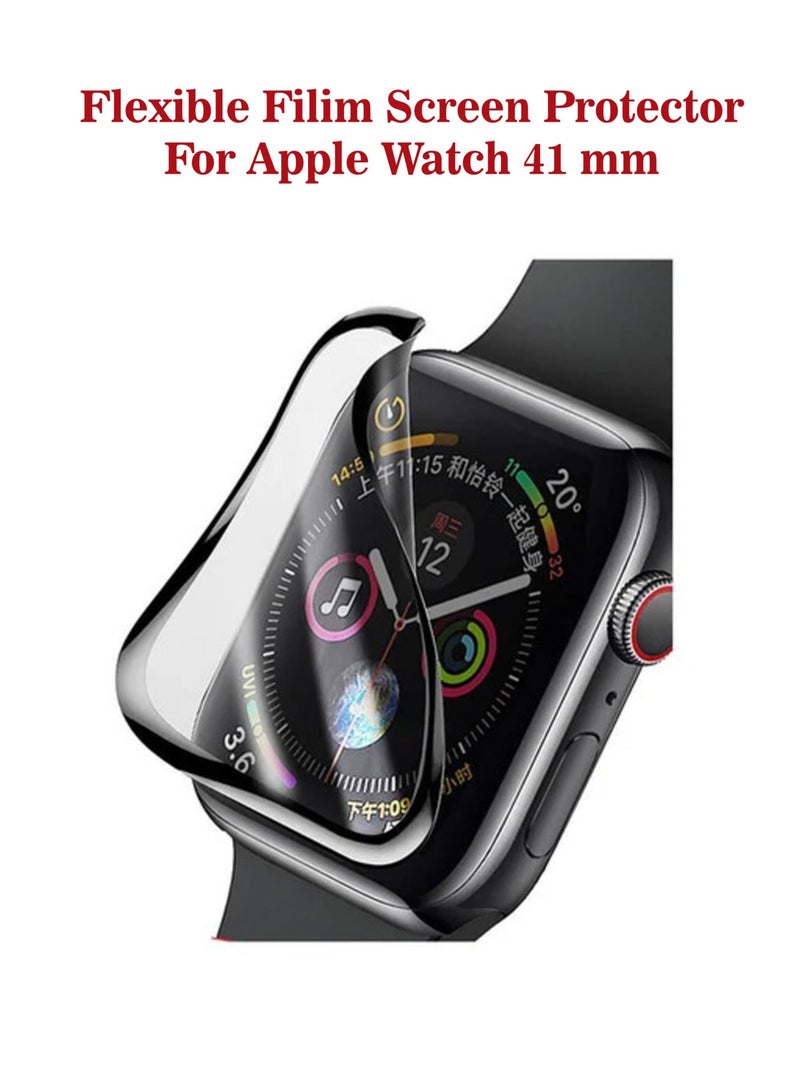 Nano Explosion Proof Screen Protector For Apple Watch Series 7/6/5/4/SE/3/2/1 41mm - Black - Image 1