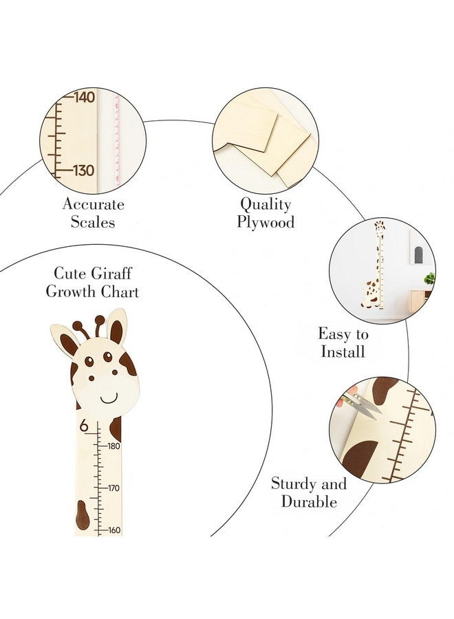 LIKEYO Growth Chart for Wall Wooden - Cute Giraffe Kids Height Wall Chart, Height Measurement for Wall Ruler Wall Chart for Kids Height, Wall Measuring Chart for Bedroom Playroom Nursery Decor - Image 3