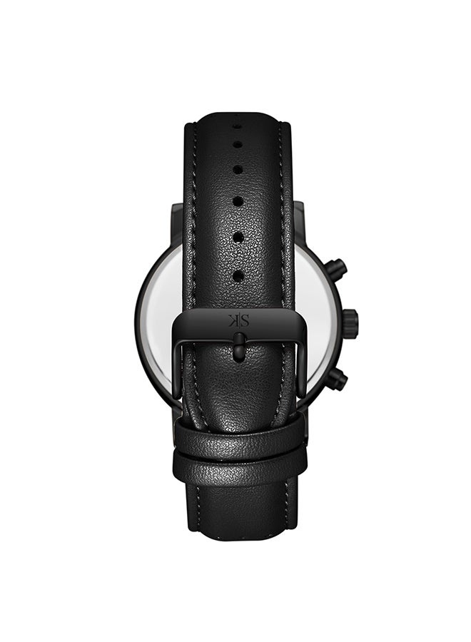 KENNETH SCOTT Men's Leather  Analog Watch K24119-BLBB - 44 mm  - Image 2