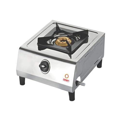 Omen Changing Lives Mono 1-Burner Gas Stove | Heavy-Duty Stainless Steel Body | Manual Ignition | High-Efficiency Brass Burner | Single-Burner Gas Chulha for Home & Kitchen | 1-Year Warranty - Image 1