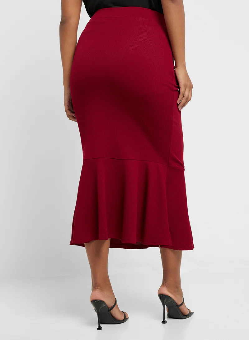 Ginger Plus Ruched Mermaid Cut Skirt