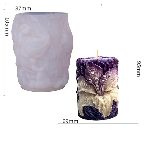 EVERELAM Flower Succulent Tulip Rose Cylinder Molds Silicone Wave Spiral Candle Mold - Silicone Resin Casting Molds for Candle & Resin & Soap Craft Supplies - Image 2