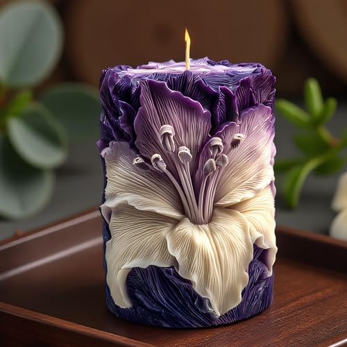 EVERELAM Flower Succulent Tulip Rose Cylinder Molds Silicone Wave Spiral Candle Mold - Silicone Resin Casting Molds for Candle & Resin & Soap Craft Supplies - Image 1