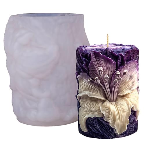 EVERELAM Flower Succulent Tulip Rose Cylinder Molds Silicone Wave Spiral Candle Mold - Silicone Resin Casting Molds for Candle & Resin & Soap Craft Supplies - Image 5