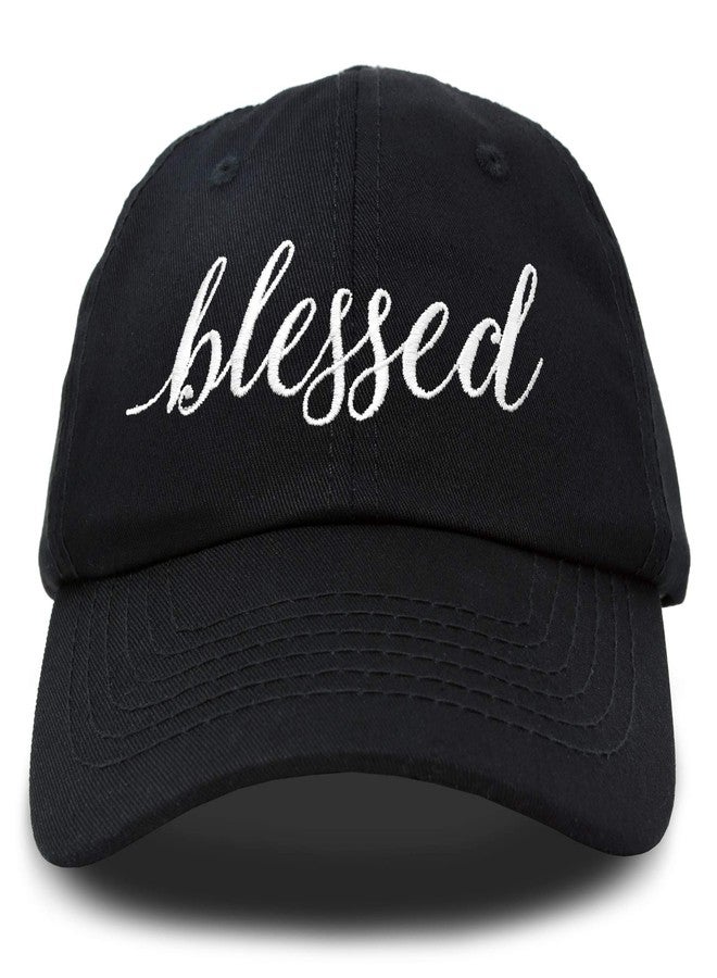DALIX Blessed Women's Baseball Cap Soft Cotton Dad Hat in Black - Image 1