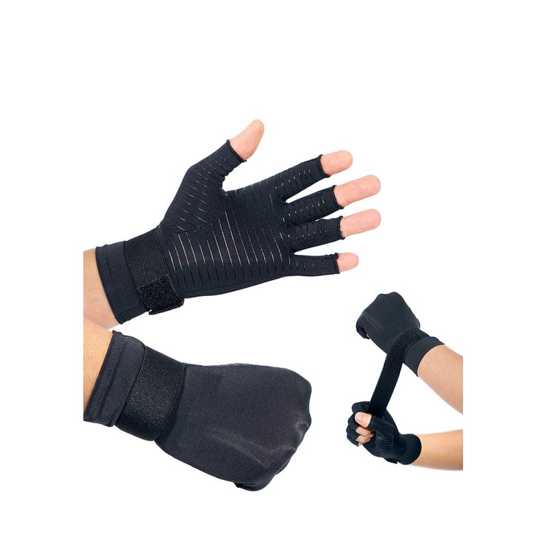 Copper Compression Arthritis Gloves with Adjustable Best Copper Glove for Carpal Tunnel, Arthritis, and Support for Wrists and Hands for Women and Men 1 Pair - Image 1