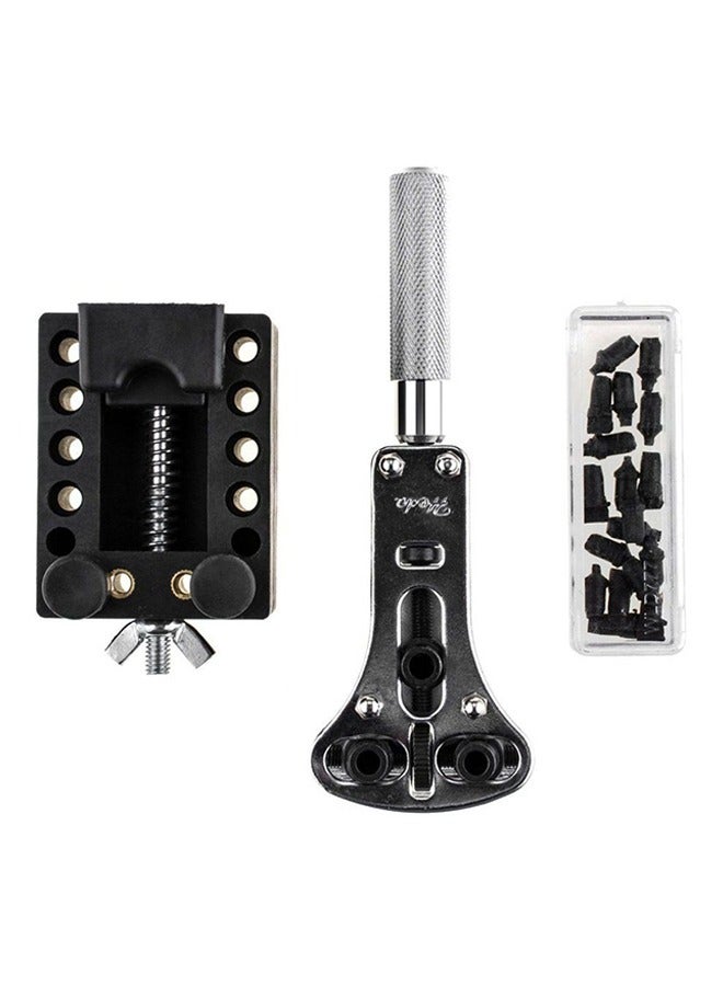 ليشب مجموعة أدوات إصلاح الساعات الاحترافية المكونة من 144 قطعة، بما في ذلك قضبان دبوس زنبرك الساعة وفتاحة الغطاء الخلفي ومفتاح ربط لولبي لإدخال البطاريات في حقيبة النايلون - Image 4