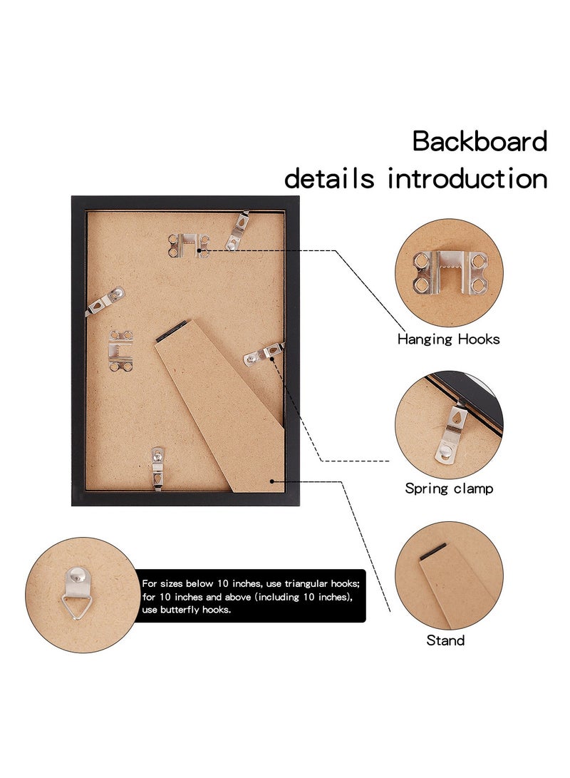 Oasisgalore A4 Picture Frame Set of4, Display Pictures 15x20CM with Mat or 21x30CM Without, Wall Gallery Poster Frames, Black - Image 3