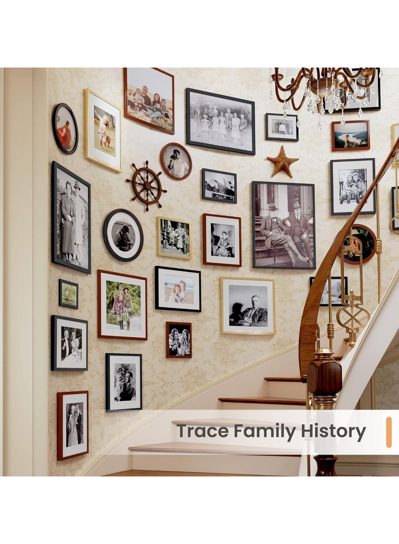 Oasisgalore A4 Picture Frame Set of4, Display Pictures 15x20CM with Mat or 21x30CM Without, Wall Gallery Poster Frames, Black - Image 5