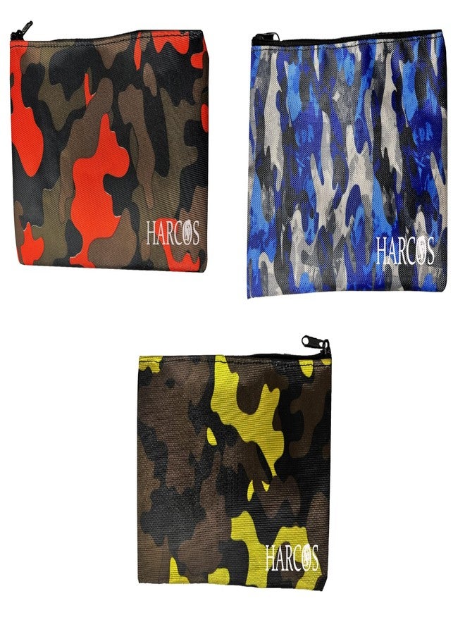 Harcos Pencil Case Pencil Pouch Pencil Bag Leather Pen Case Small Zipper Pouch for Pencils, Pens, Markers, Makeups, Change, Coins - (Pack of 3 (Mix Color)) - Image 1