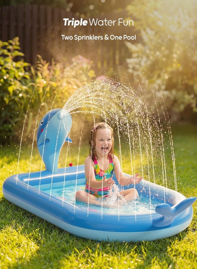 QPAU Unique Gifts for One Year Old,Blue Whale Toy Splash Pad for Toddlers,Inflatable Pool for Birthday Girl＆Boy Gifts 1 Year Old Girl＆Boy Gifts - Image 2