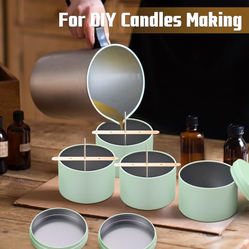 YJHSS 24-Pack 8oz Candle Tins with Lids, Metal Candle Jars for Candle Making, Bulk Empty Containers for Beginners & DIY Storage -Green - Image 5