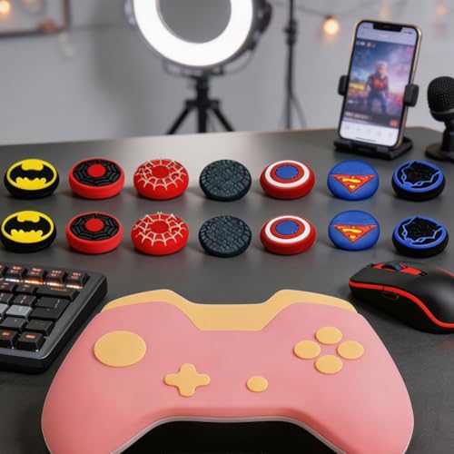 Jaeespon 6PCS Thumb Grip Stick Cover, Wireless Controllers Game Remote Joystick Cap, Non-Slip Silicone Handle Protection Cover Brand - Image 5