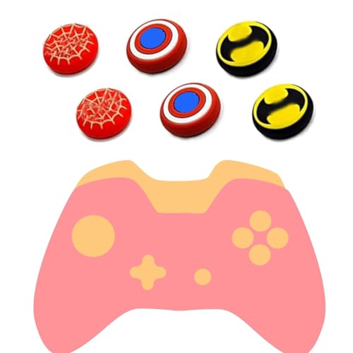 Jaeespon 6PCS Thumb Grip Stick Cover, Wireless Controllers Game Remote Joystick Cap, Non-Slip Silicone Handle Protection Cover Brand - Image 1