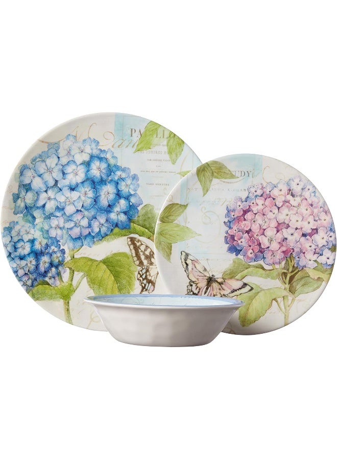 Certified International أطباق عشاء حديقة الهيدرانجيا المعتمدة متعددة الألوان - Image 2