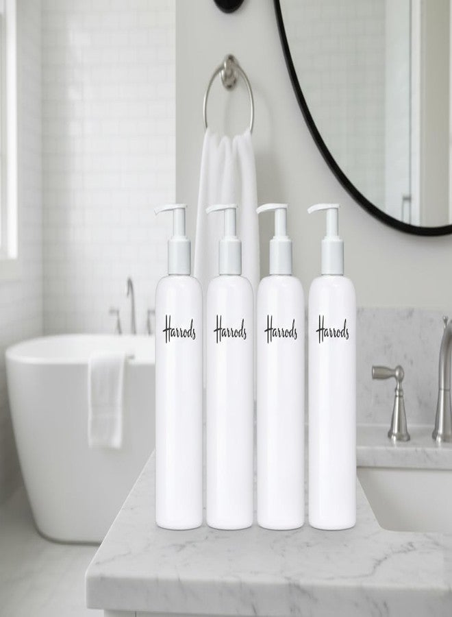 HARRODS 500ml White Refillable Shampoo Pump Bottles (Pack of 5) | BPA-Free Plastic Liquid Soap & Lotion Dispenser Set | Durable Bathroom Containers with Pump for Handwash & Conditioner - Image 2