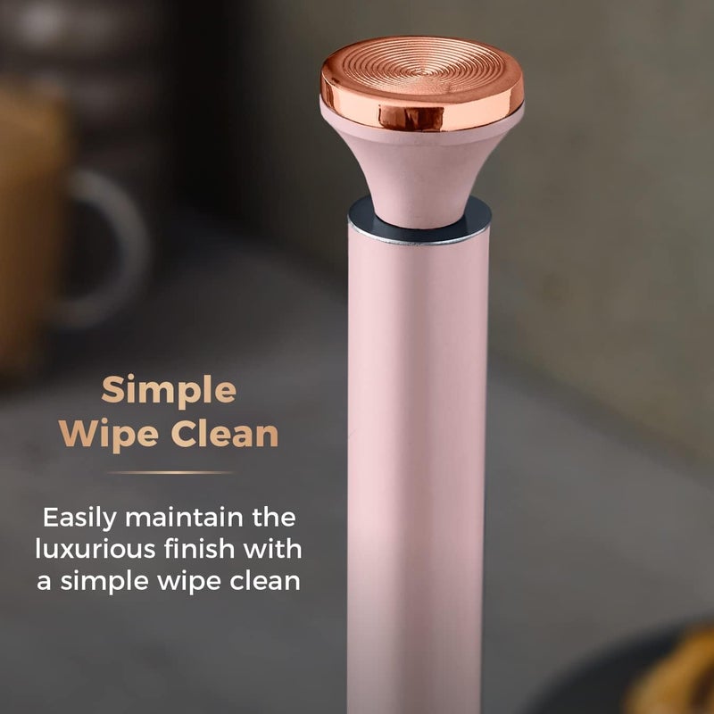 Tower T826133PNK Cavaletto Towel Pole Kitchen Roll Holder with Soft Underliner, Marshmallow Pink and Rose Gold - Image 5