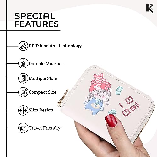 Kraptick Card Holder for Women - Elegant and Versatile Card Organizer, Credit Cardholder, Card Pouch, Card Case (White) - Image 4